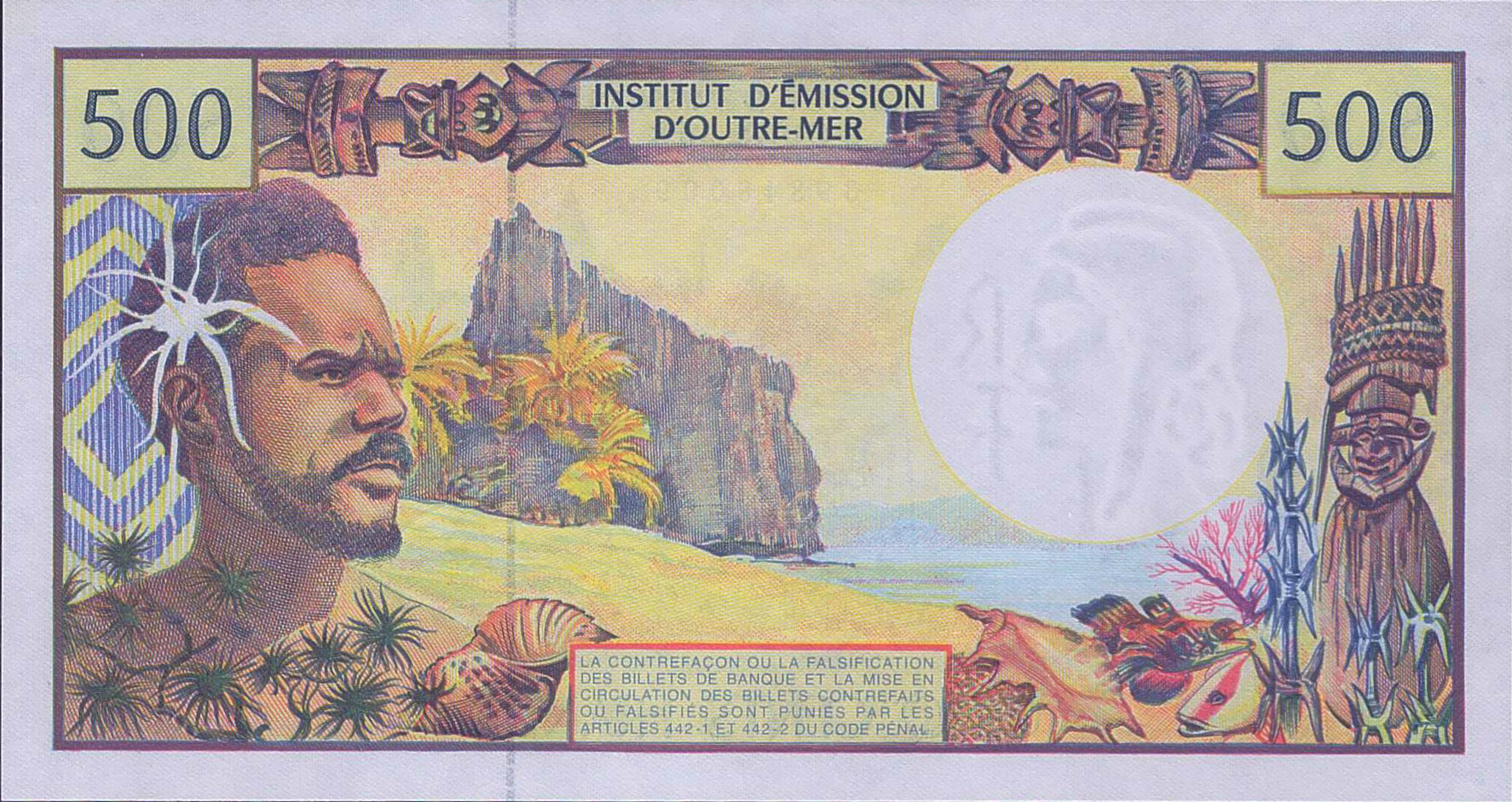 French Pacific Territories 500 1992 UNC P-1/h